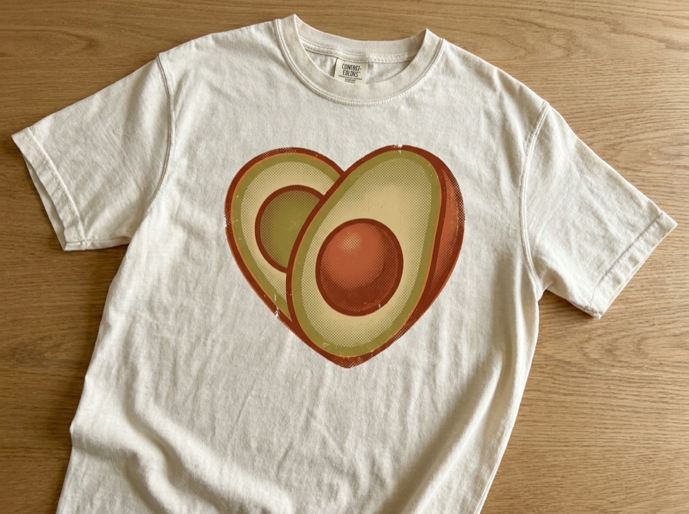 Avocado Couples Shirt - Retro Avocado Heart Matching Valentine Tee