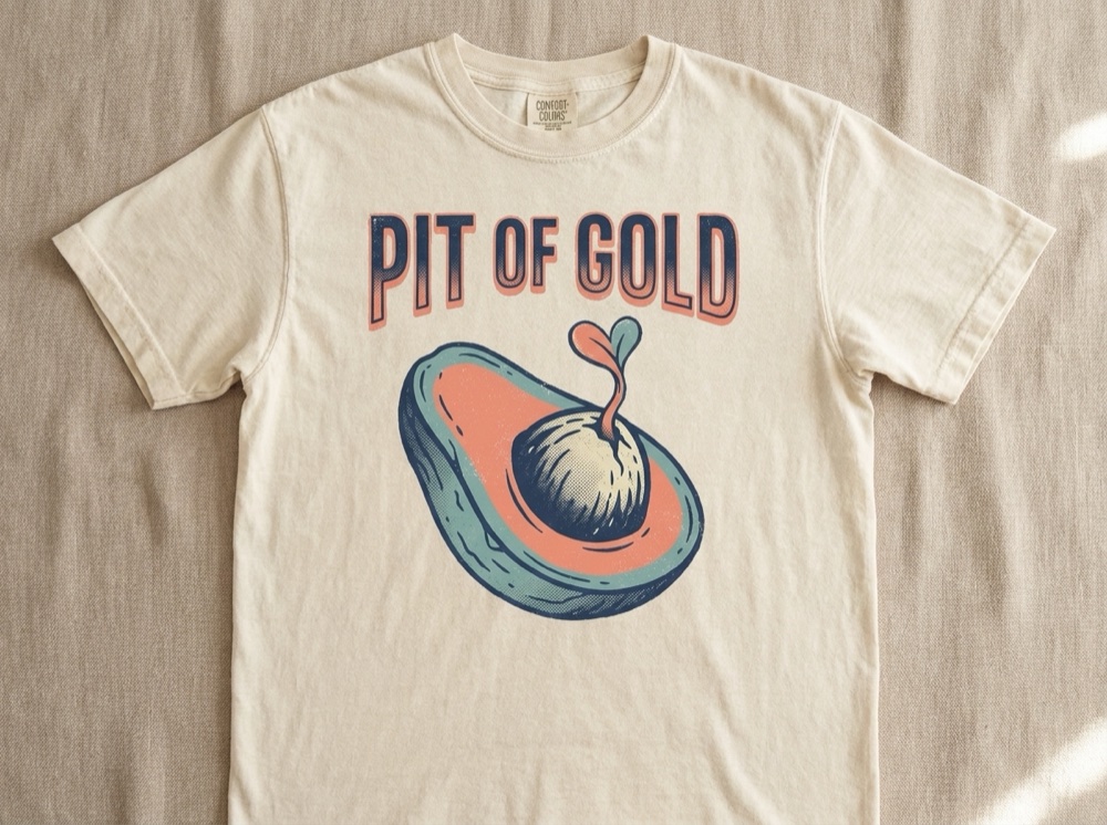 Avocado Shirt - Retro Pit Of Gold Cute Avocado Lover Tee Gift